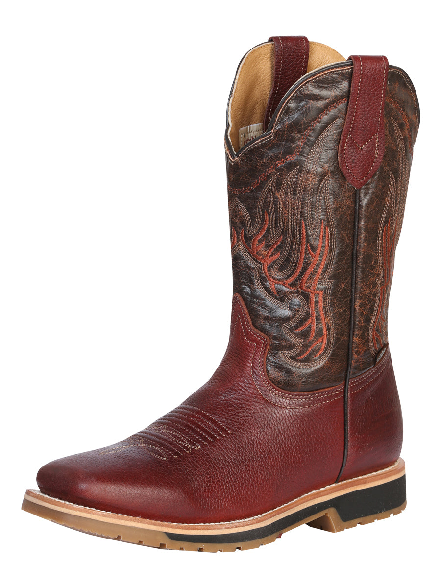 Establo Men’s Rodeo Boot - Bovine Grizzly Leather in Shedron 41541