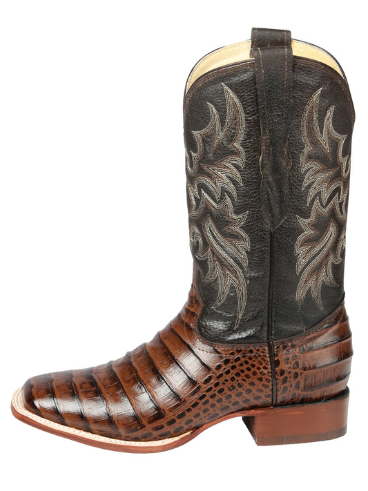 El Señor de los Cielos Men’s Rodeo Boot - Imitation Caiman Belly Leather - Brown
44937