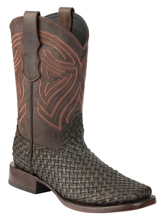 El General Men’s Leather Rodeo Boots Petatillo - Chocolate 45013