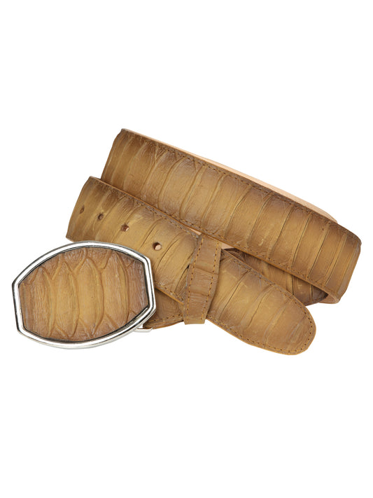 Men’s Western Belt El General Imitation Python - Honey 45571