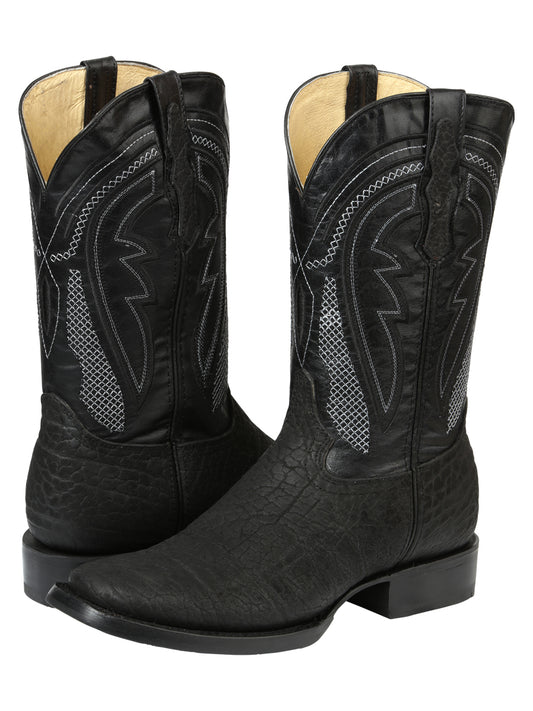 Men’s El General Western Boots - Imitation Bull Neck Black 45666