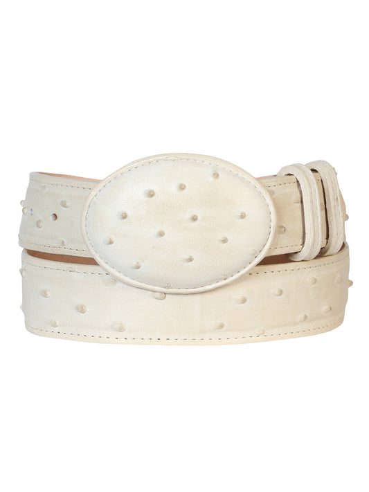 Men's Cowboy Belt - Imitation Ostrich - Bone 700