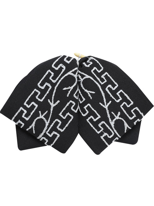 Adult 
Mexican Charro Bow Tie 100% Polyester Black/Silver  601114