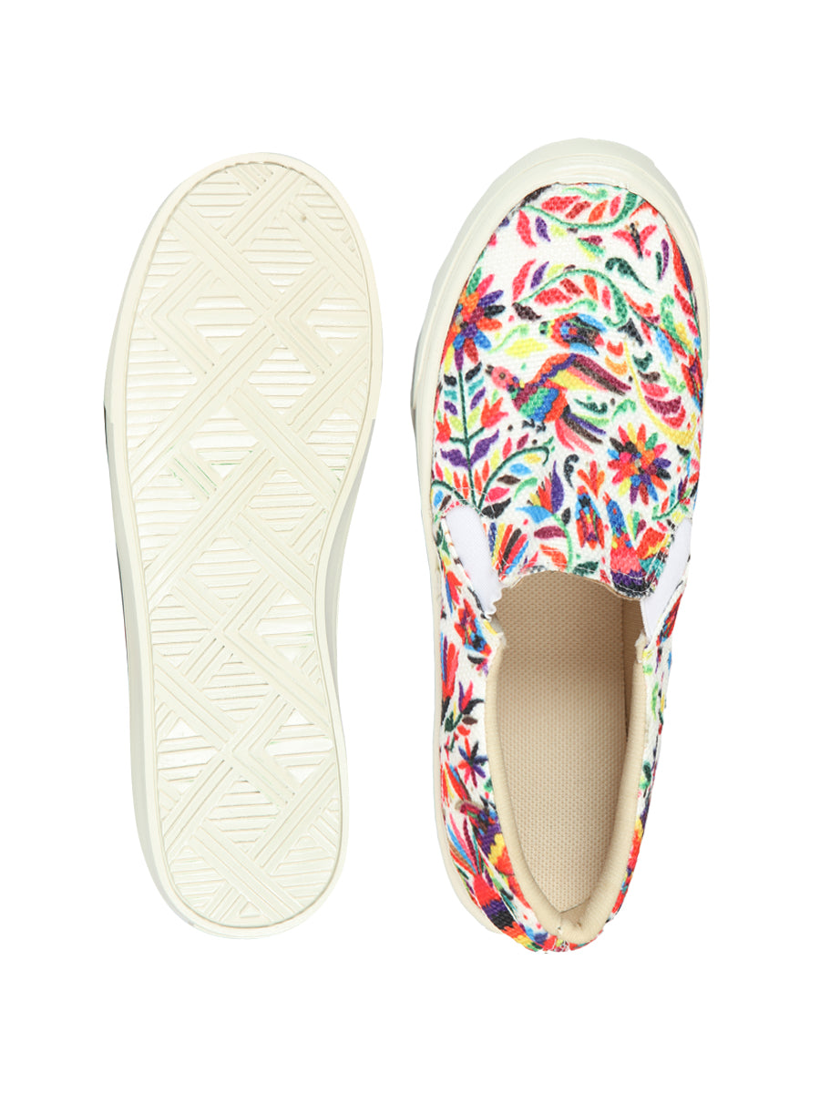Mexican Artisanal Yute Tennis 50% Cotton, 50% Polyester White  603956